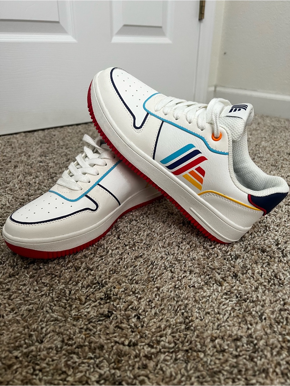 White Low-Top Sneakers with ALDI Accent